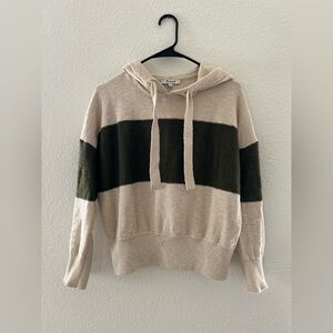 Madewell Beige and Green Striped Sweater